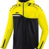 JAKO Youth Hooded Jacket Competition 2.0black/soft yellow Ropa de deporte