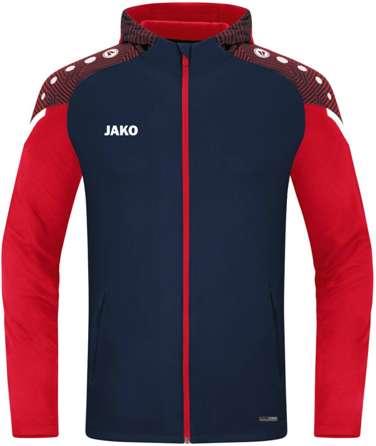 JAKO Mens Hooded Jacket Performance 68226822-909 seablue/red Ropa de deporte