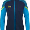 JAKO Womens Hooded Jacket Performance 68226822-908 seablue/blue Ropa de deporte