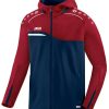 JAKO Womens Hooded Jacket Competition 2.0marine/bordeaux Ropa de deporte