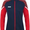 JAKO Womens Hooded Jacket Performance 68226822-909 seablue/red Ropa de deporte