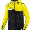 JAKO Womens Hooded Jacket Competition 2.0black/soft yellow Ropa de deporte