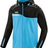 JAKO Womens Hooded Jacket Competition 2.0aqua/black Ropa de deporte