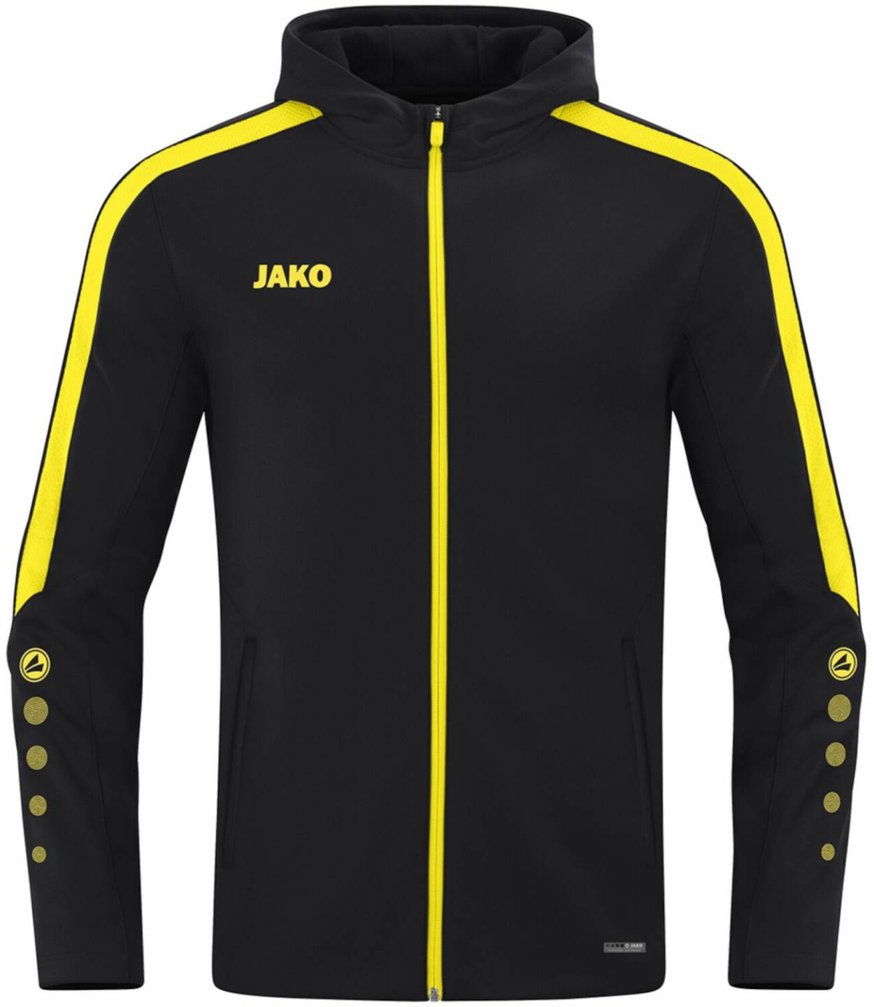 JAKO Men's Hooded Jacket Power (6823)black/citro Ropa de deporte