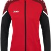 JAKO Womens Hooded Jacket Performance 68226822-101 red/black Ropa de deporte