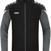 Ropa de deporte JAKO Mens Hooded Jacket Performance 68226822-804 black/anthra light