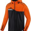 Ropa de deporte JAKO Youth Hooded Jacket Competition 2.0black/neon orange