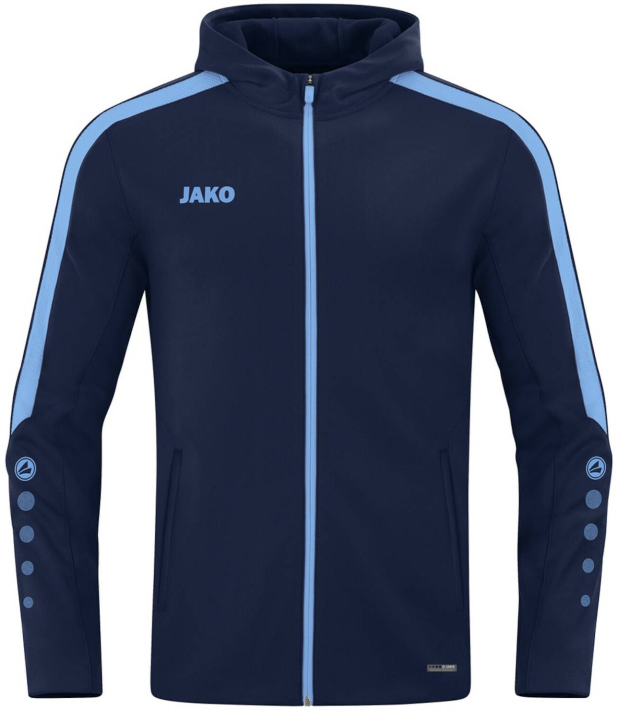 JAKO Kids Hooded Jacket Power (6823)seablue/skyblue Ropa de deporte